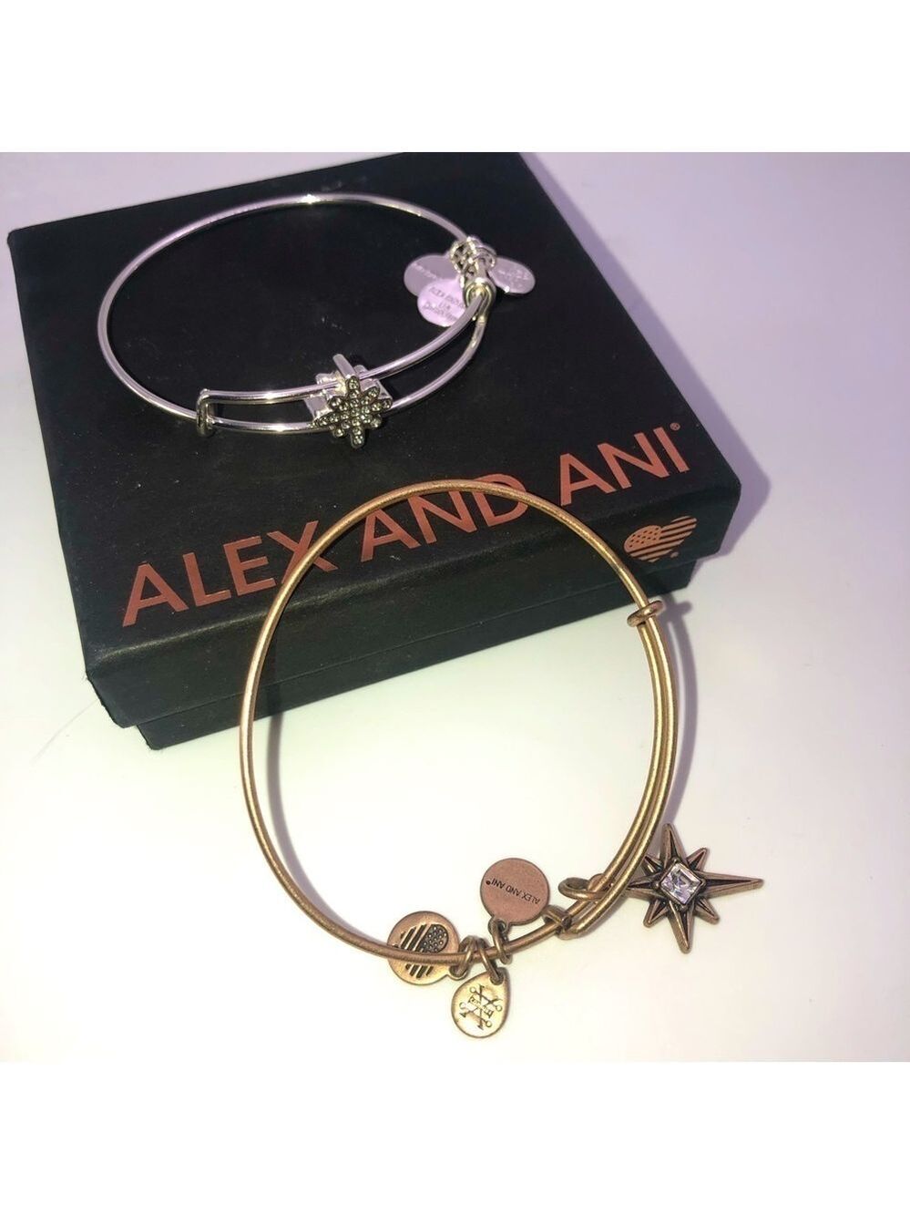 X2 Alex & Ani Bracelets Bronze & Silver Tone Adjustable / 2.1” Diameter